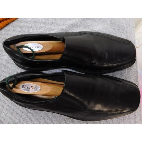 Ecco Dress Shoes Mens Size 10.5 Black Leather Slip On Comfort Oxford Work main image 8